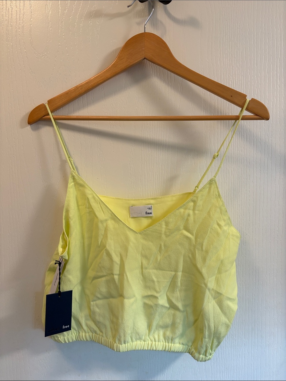 Aritzia Lemon Yellow Cropped Camisole Tank